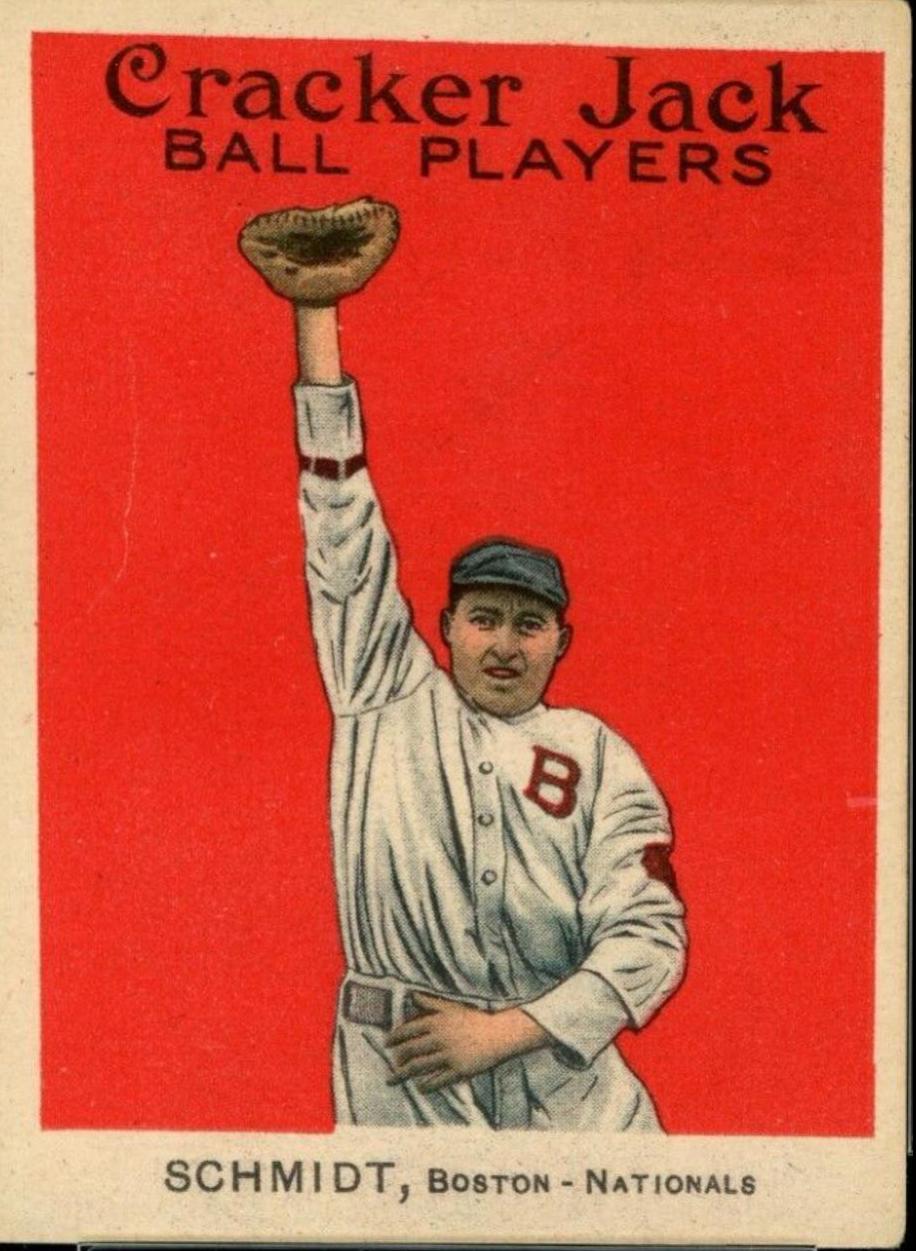 1914 E145 Cracker Jack Butch Schmidt #127 card