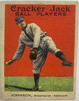 1915 E145 Cracker Jack Walter Johnson #57 card