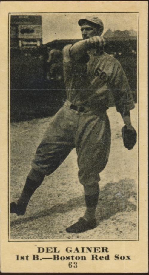 1916 M101 4 Sporting News Del Gainer [Gainor Blank Back] #63 card