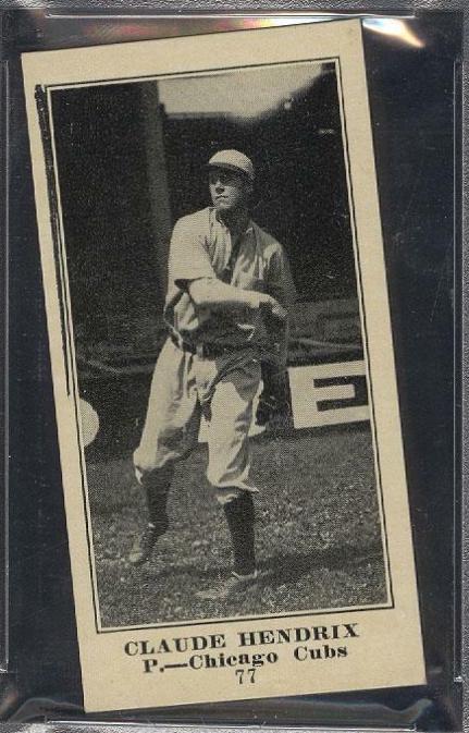 1916 M101 5 Sporting News Claude Hendrix [Blank Back] #77 card