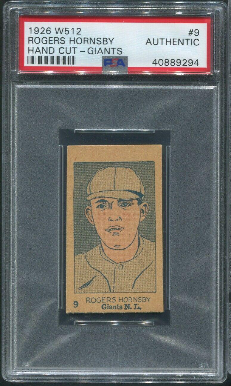 1926 W512 Hand Cut Rogers Hornsby [Giants] #9 card
