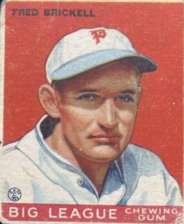 1933 R319 Goudey Fred Brickell #38 card