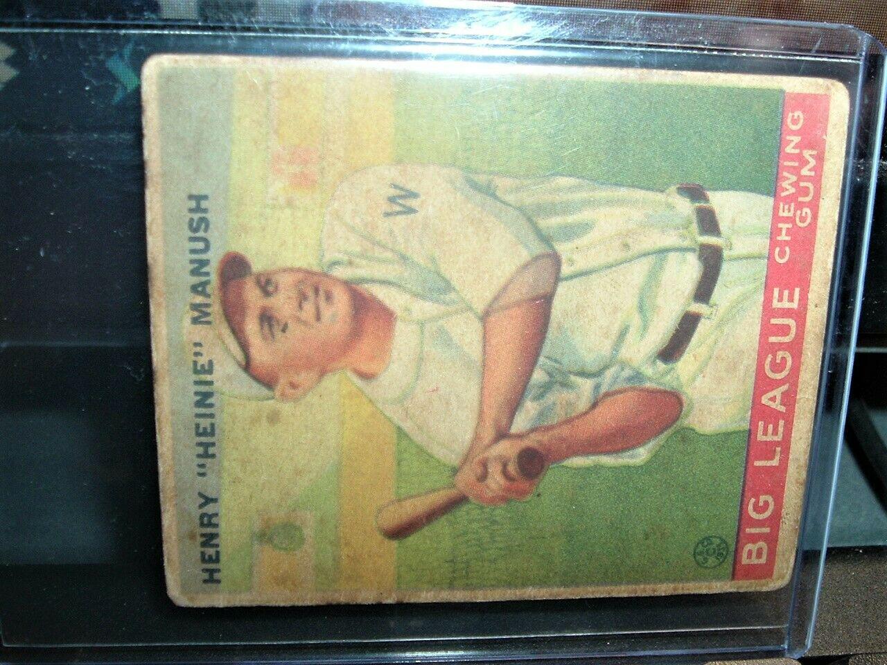 1933 R319 Goudey Heinie Manush #47 card