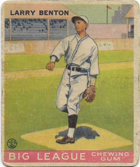 1933 R319 Goudey Larry Benton #45 card