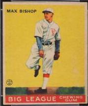 1933 R319 Goudey Max Bishop #61 card