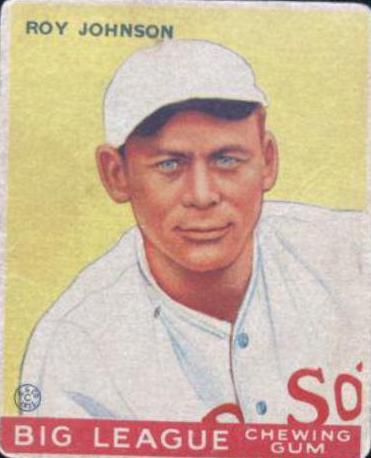 1933 R319 Goudey Roy Johnson #8 card