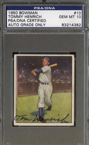1950 Bowman Tommy Henrich #10 card