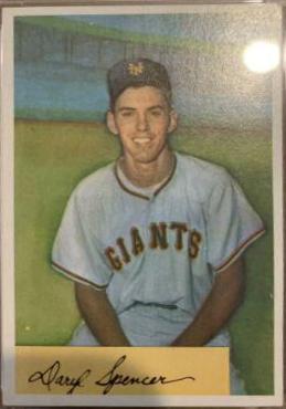 1954 Bowman Daryl Spencer [.941/ .944 Field Avg.] #185 card