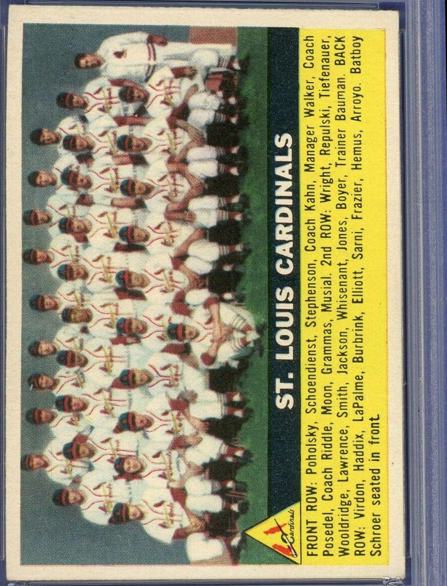 1956 Topps Cardinals Team [Gray Back] #134 card