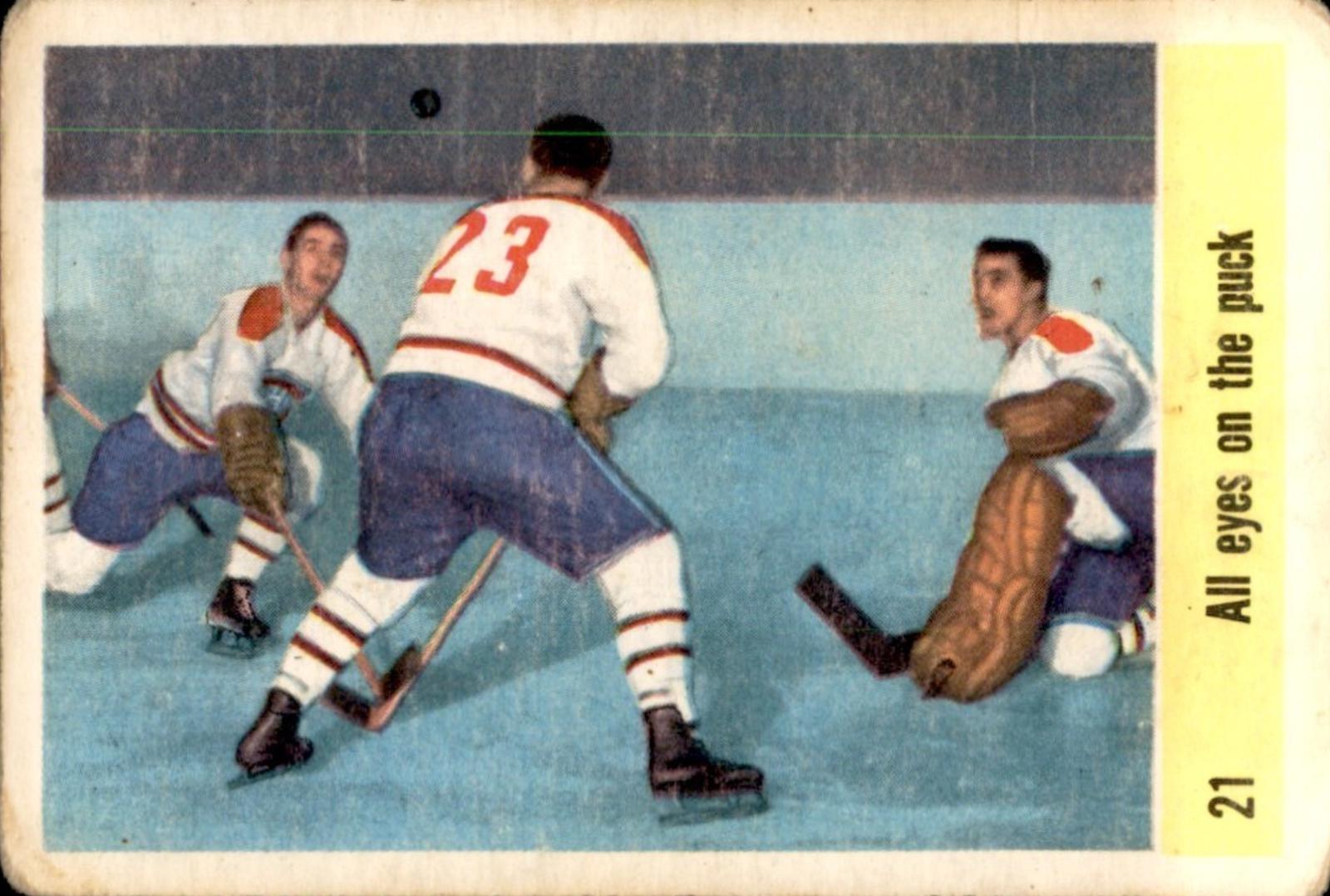 1958 Parkhurst All Eyes on the [Puck] #21 card