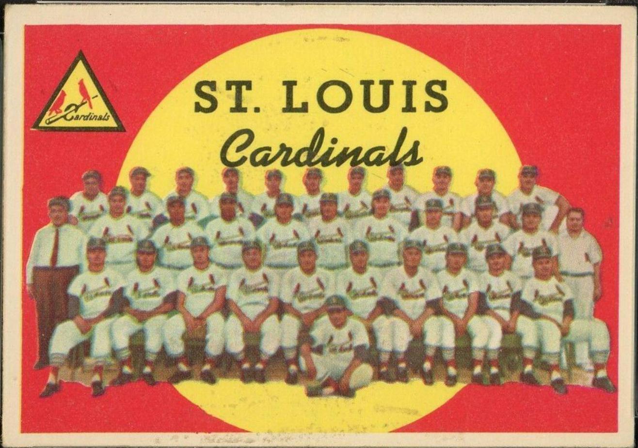 1959 Topps Cardinals Team [White Back] #223 card