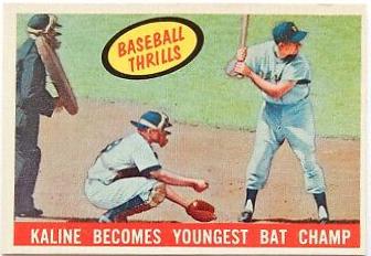 1959 Topps Kaline Becomes [Youngest Bat Champ] #463 card