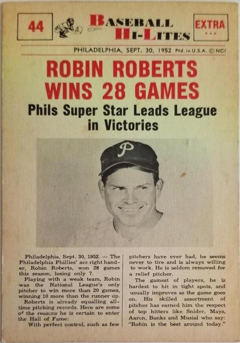 1960 NU Card Baseball Hi Lites Robin Roberts #44 card