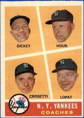 1960 Topps New York Yankees [Coaches] #465 card