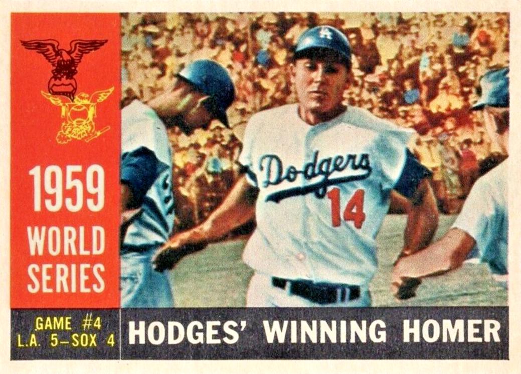1960 Topps World Series Game 4 [Hodges' Winning Homer] #388 card