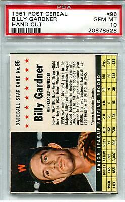 1961 Post Cereal Billy Gardner [Hand Cut] #96 card
