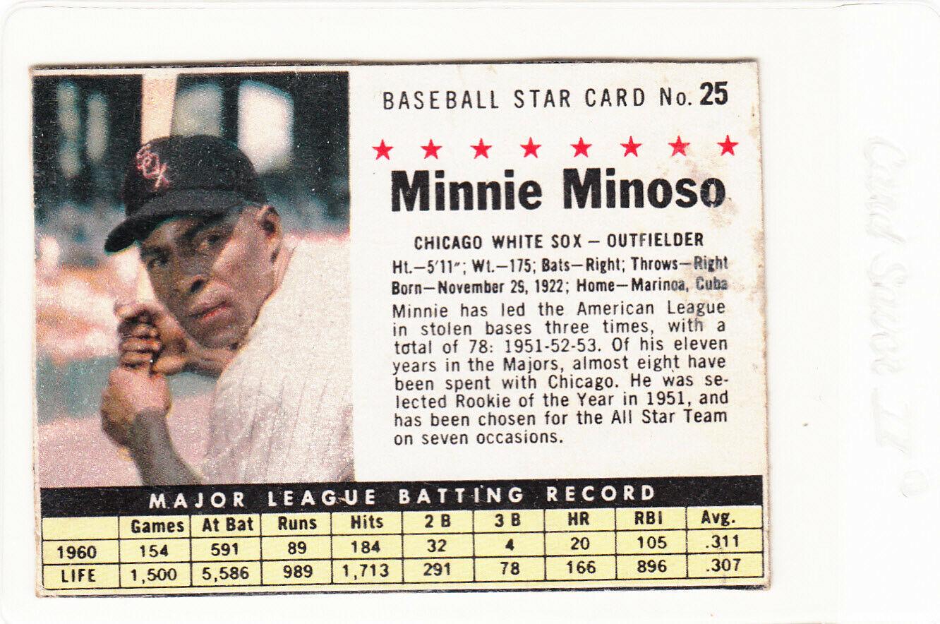 1961 Post Cereal Minnie Minoso [Hand Cut] #25 card