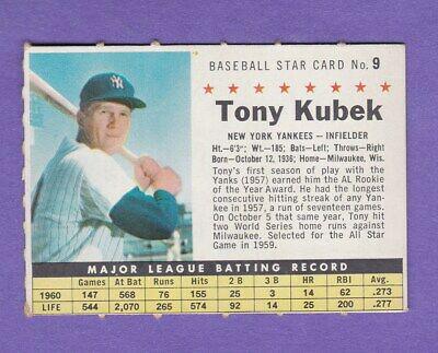 1961 Post Cereal Tony Kubek [Perforated] #9 card