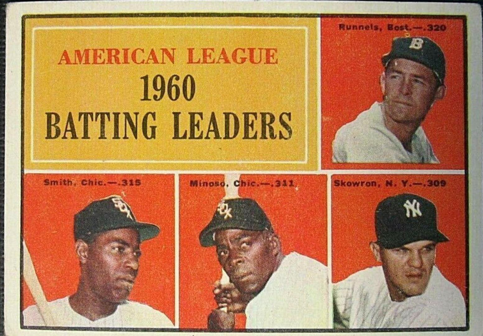 1961 Topps American League 1960 Batting Leaders #42 card