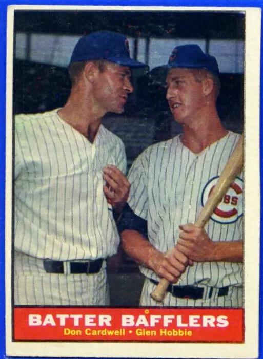 1961 Topps Don Cardwell / Glen Hobbie #393 card