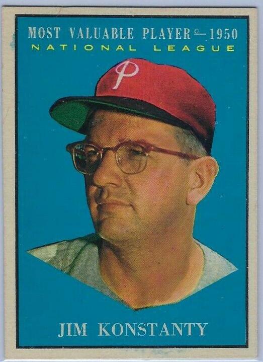 1961 Topps Jim Konstanty [MVP] #479 card