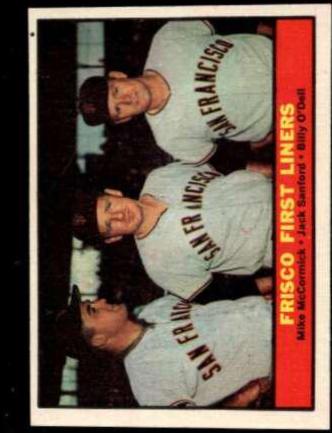 1961 Topps Mike McCormick / Billy O'Dell / Jack Sanford #383 card