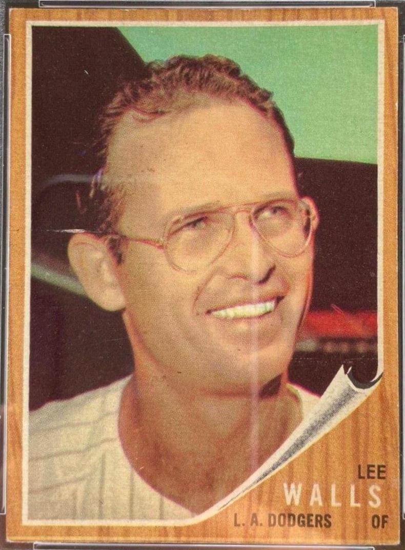 1962 Topps Lee Walls [Face Left Pinstripes Green Tint] #129 card