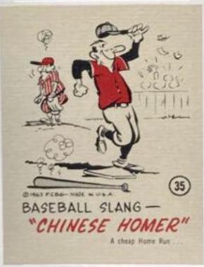 1963 Gad Fun Cards Baseball Slang [Chinese HR] #35 card