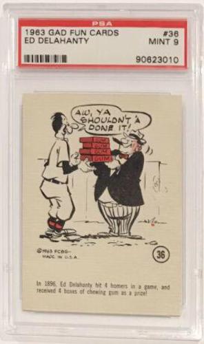 1963 Gad Fun Cards Ed Delahanty #36 card