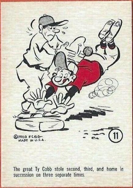 1963 Gad Fun Cards Ty Cobb #11 card
