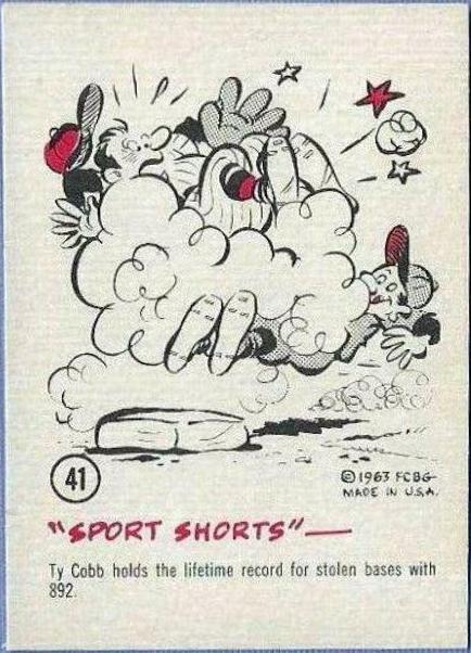 1963 Gad Fun Cards Ty Cobb #41 card
