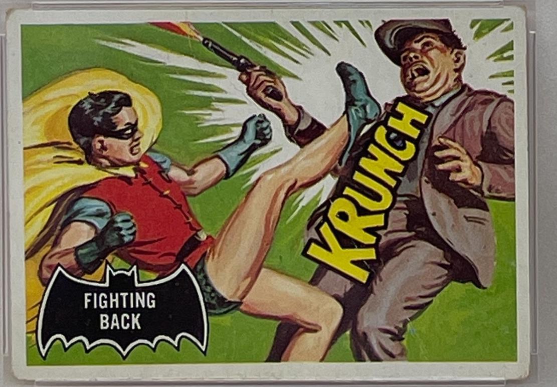 1966 Topps Batman Black Bat Fighting Back #30 card