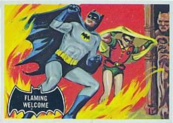 1966 Topps Batman Black Bat Flaming Welcome #51 card