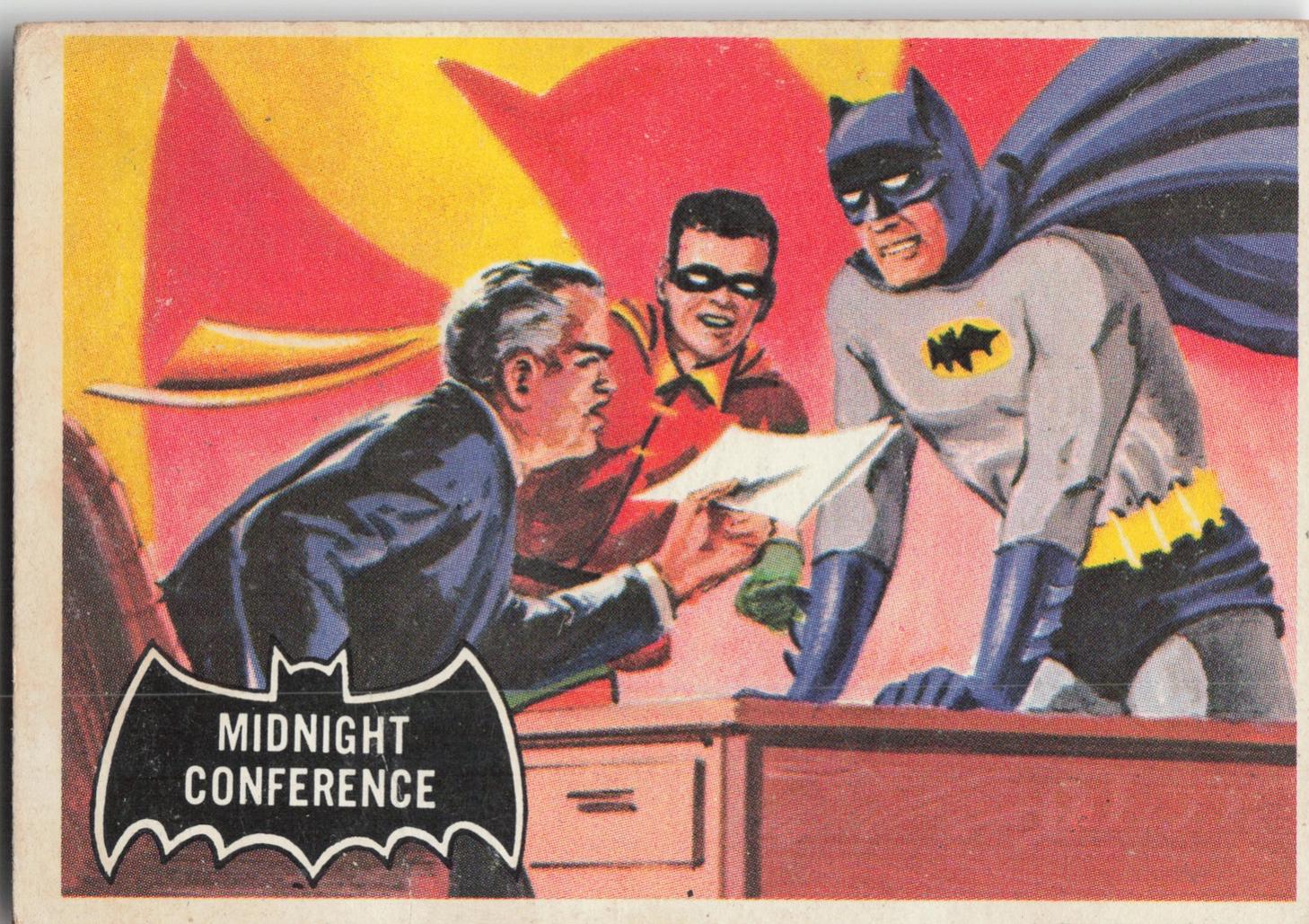 1966 Topps Batman Black Bat Midnight Conference #4 card
