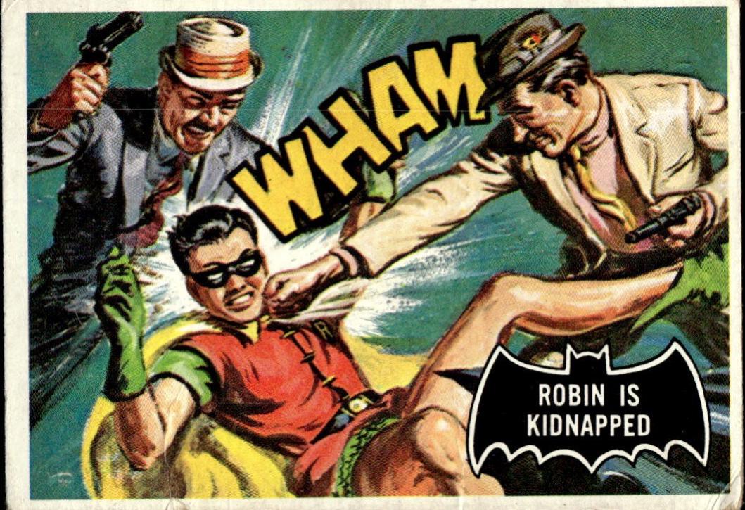 1966 Topps Batman Black Bat Robin is Kidnapped #29 card
