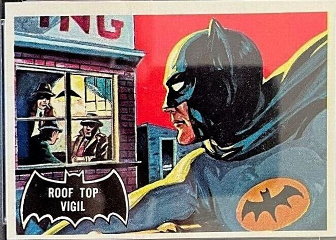 1966 Topps Batman Black Bat Roof Top Vigil #5 card