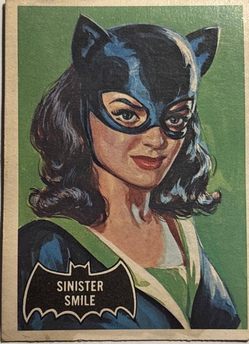 1966 Topps Batman Black Bat Sinister Smile #27 card