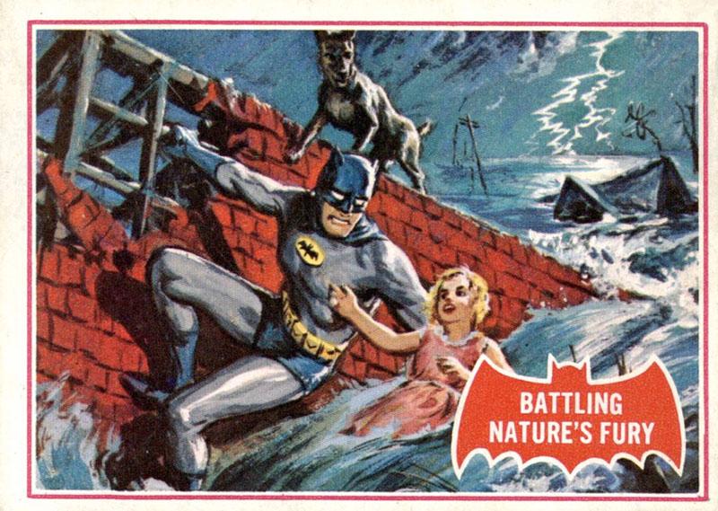 1966 Topps Batman Series A Battling Nature's Fury #23A card