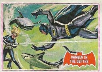 1966 Topps Batman Series A Danger in the Depths #14A card