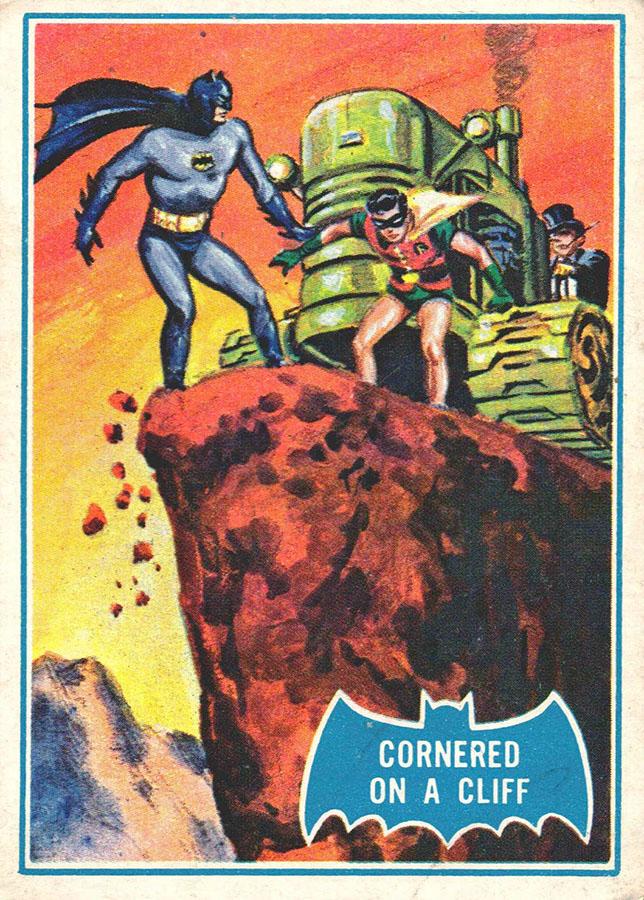 1966 Topps Batman Series B Cornered on a Cliff [Puzzle] #19B card