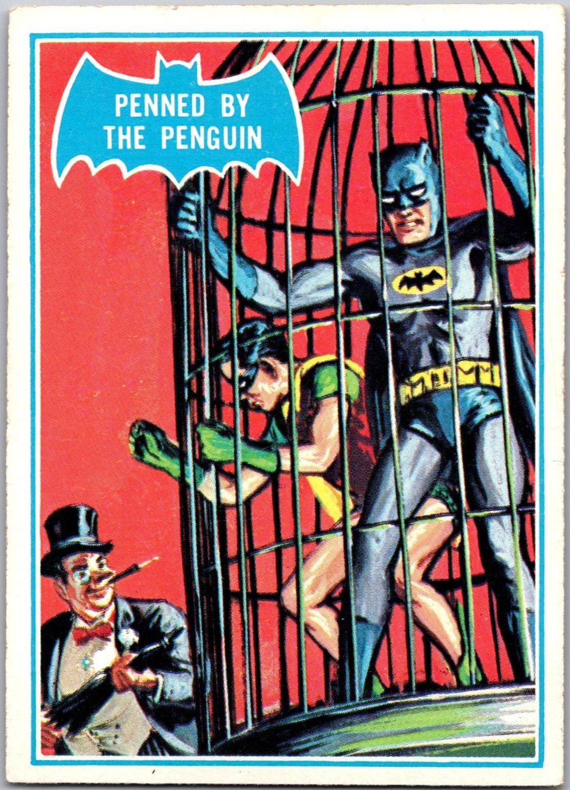 1966 Topps Batman Series B Penned by the Penguin #16B card