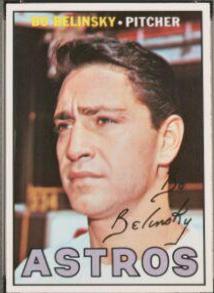 1967 Topps Bo Belinsky [Full 1966 S. D. Stats Line] #447 card