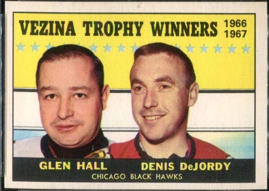 1967 Topps Vezina Trophy [G. Hall, D .DeJordy] #65 card