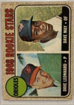 1968 O Pee Chee Orioles Rookies [D. Leonhard, D. May] #56 card