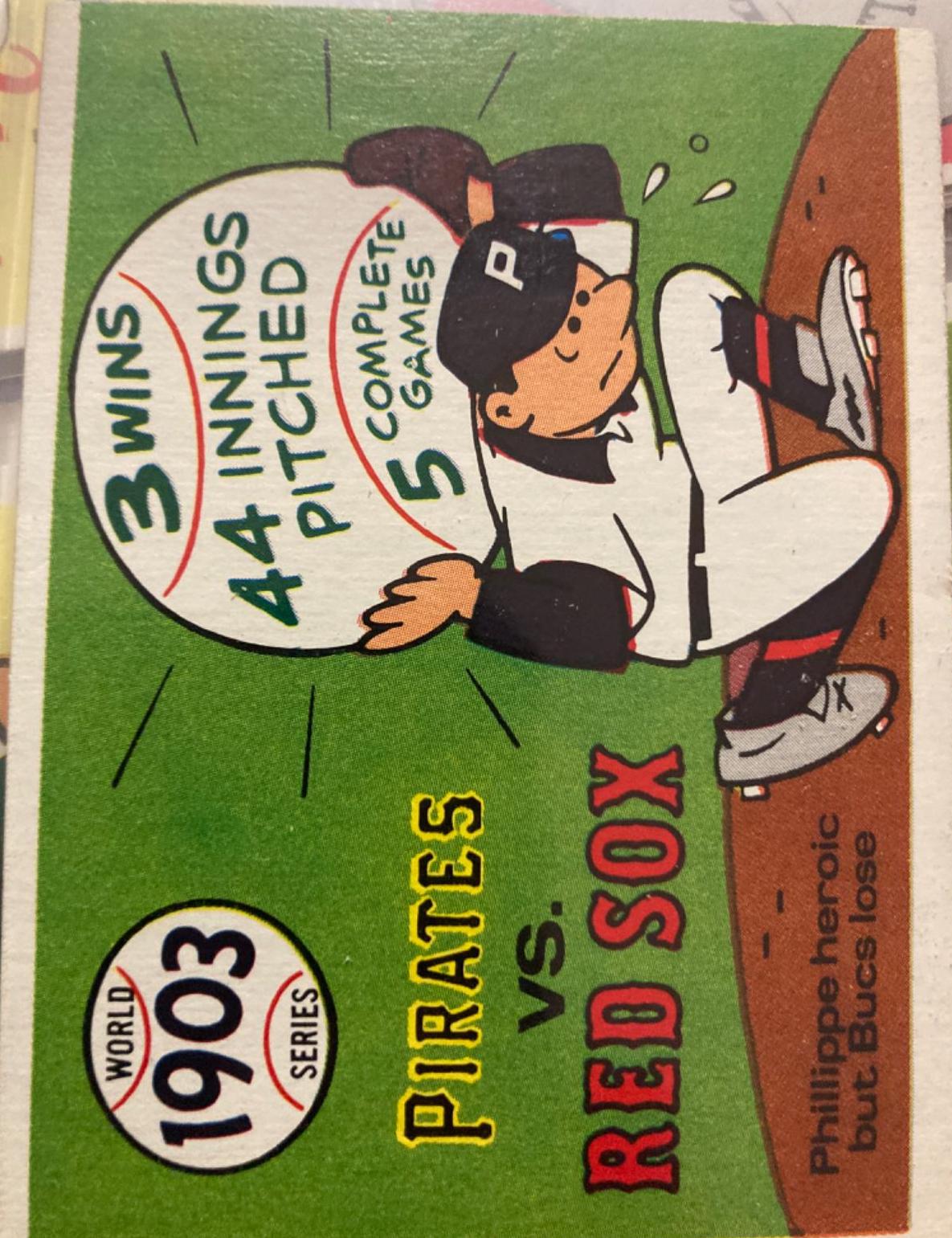 1970 Fleer World Series 1903 Pirates, Redsox #1 card
