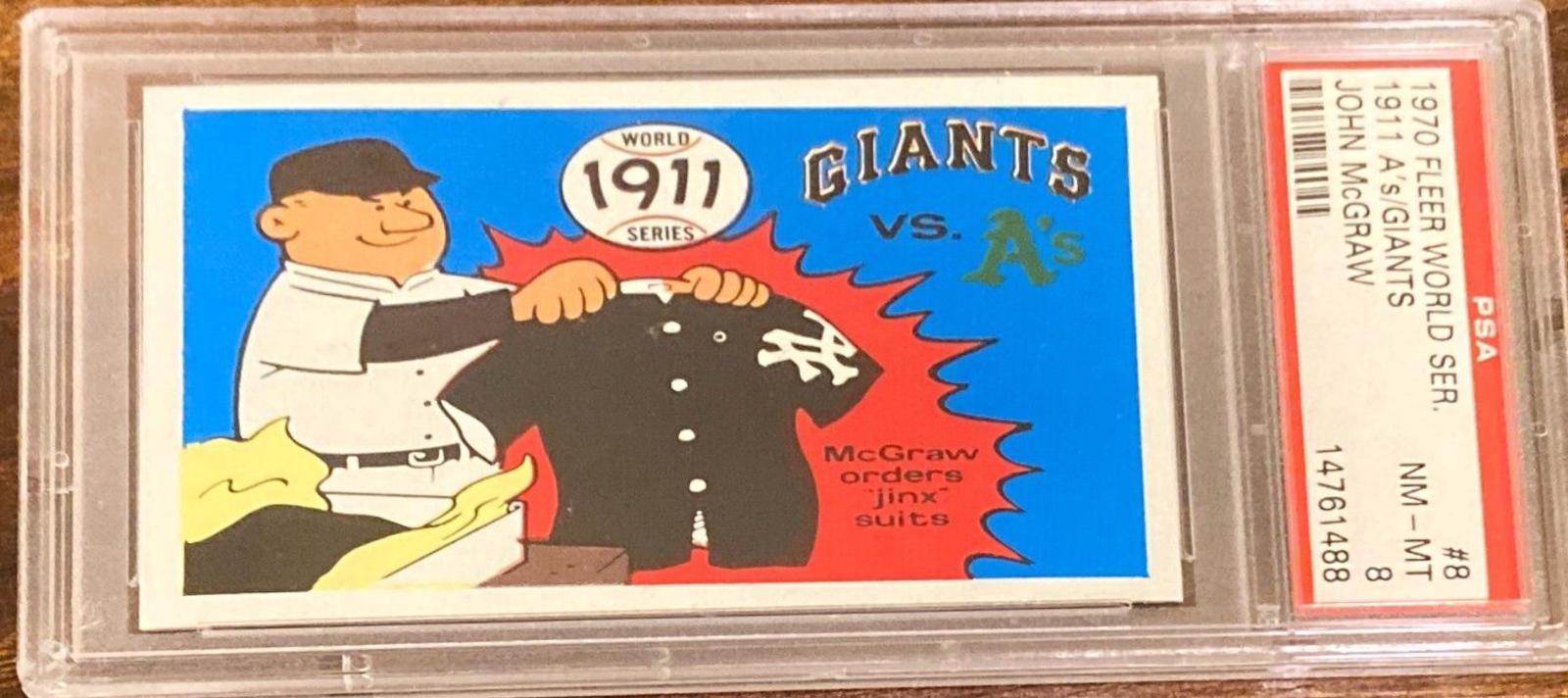 1970 Fleer World Series 1911 A's, Giants [John McGraw] #8 card