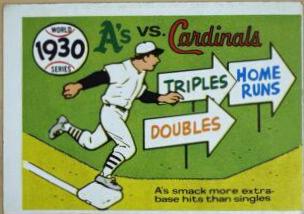 1970 Fleer World Series 1930 A's, Cardinals #27 card