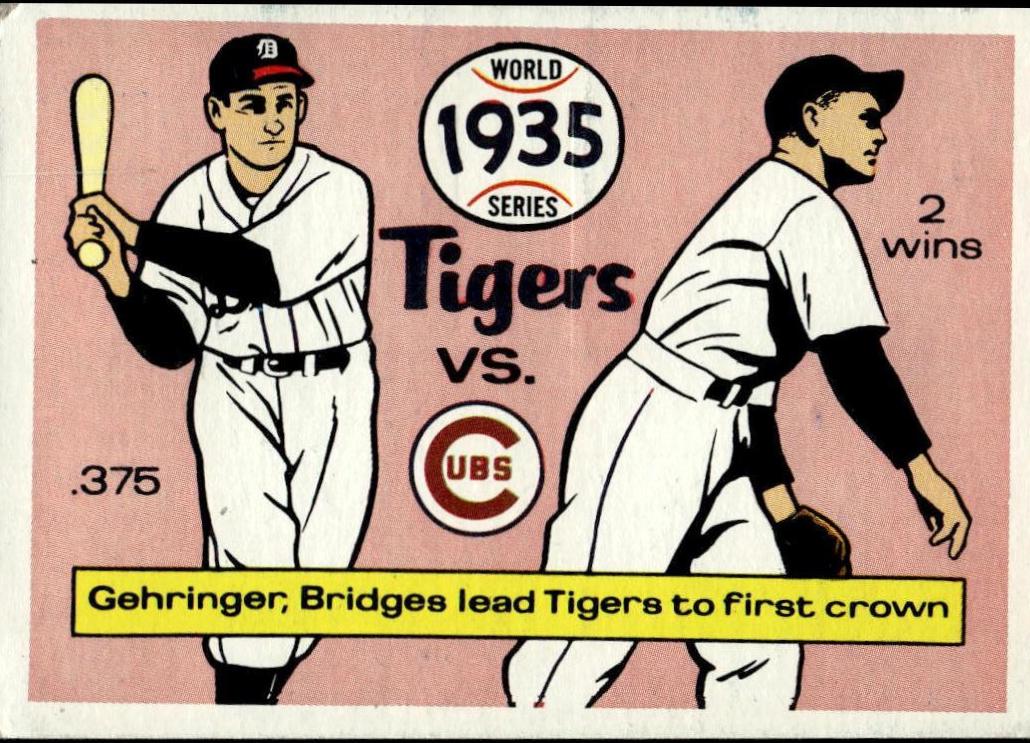 1970 Fleer World Series 1935 Tigers, Cubs [Charlie Gehringer, Tommy Bridges] #32 card