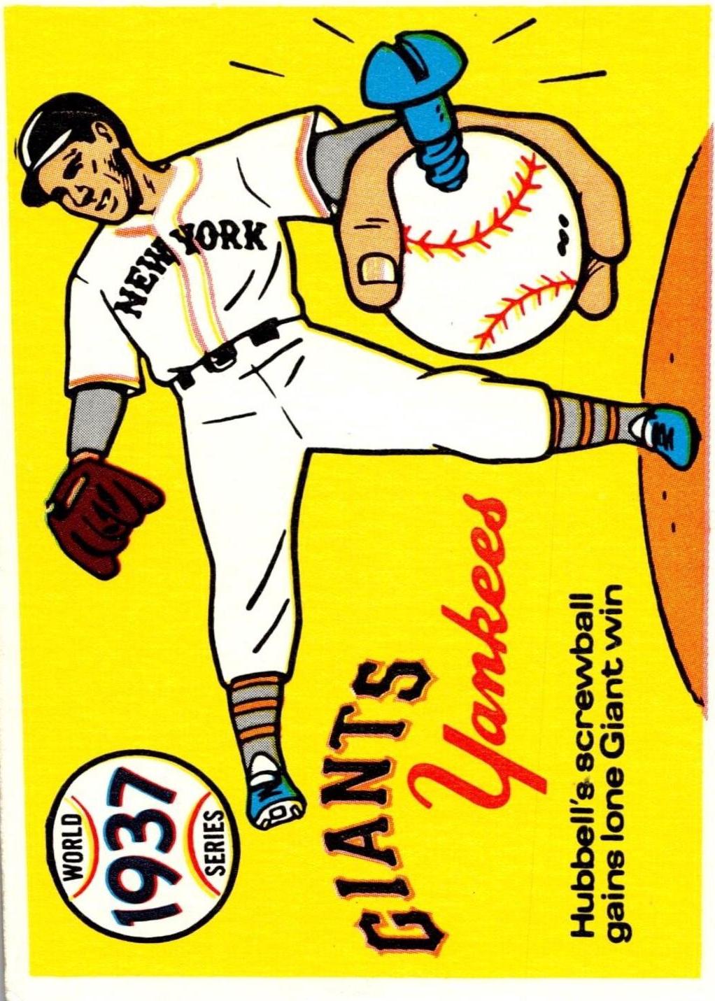 1970 Fleer World Series 1937 Yankees, Giants [Carl Hubbell] #34 card