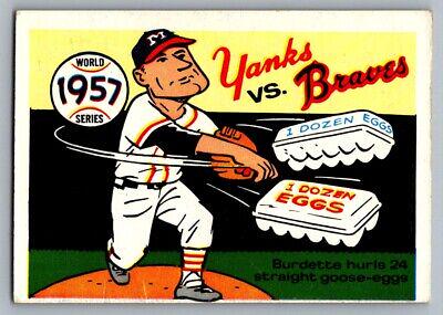 1970 Fleer World Series 1957 Yankees, Braves [Lew Burdette] #54 card
